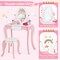 Pretend Kids Vanity Set Makeup Dressing Table with 360° Rotatable Mirror